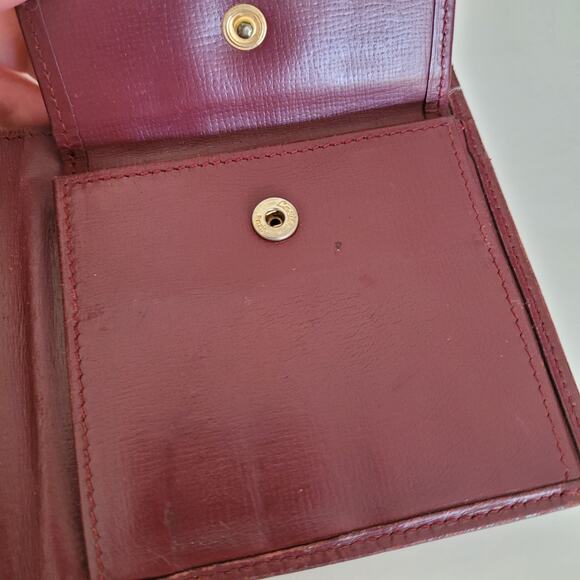 Must De Cartier Men's Bifold Leather Bordeaux Red Wallet Medium Retro Card Bill - Picture 7 of 13